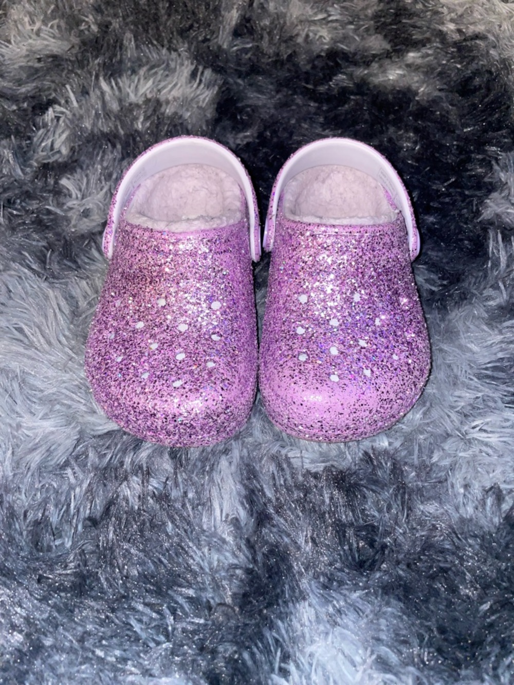 CROCS Toddler Glitter Clogs - Purple